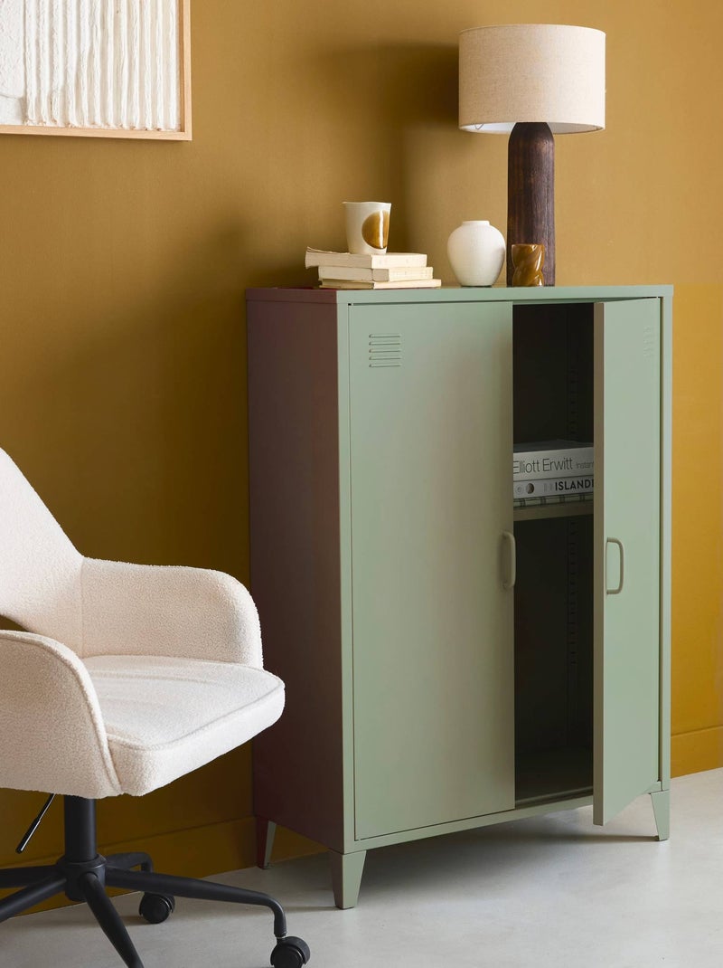 Commode/armoire industrielle métal 2 portes Soho Vert clair - Kiabi