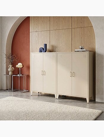 Commode/armoire métal 2 portes (lot de 2) soho