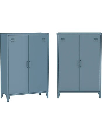 Commode/armoire métal 2 portes (lot de 2) soho