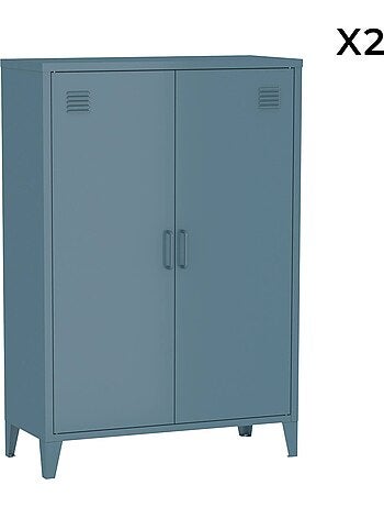 Commode/armoire métal 2 portes (lot de 2) soho