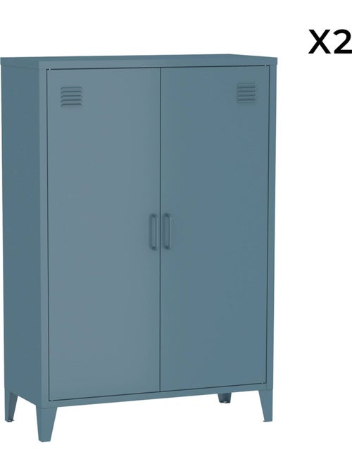 Commode/armoire métal 2 portes (lot de 2) Soho - Kiabi