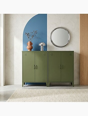 Commode/armoire métal 2 portes (lot de 2) soho