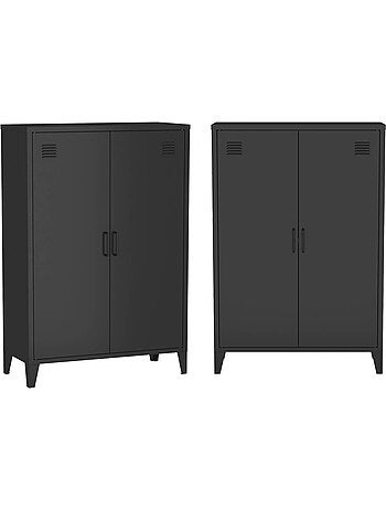 Commode/armoire métal 2 portes (lot de 2) Soho