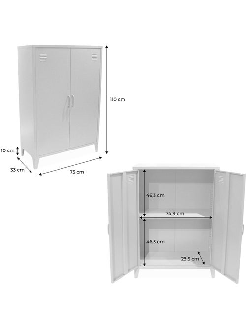 Commode/armoire métal 2 portes (lot de 2) Soho - Kiabi