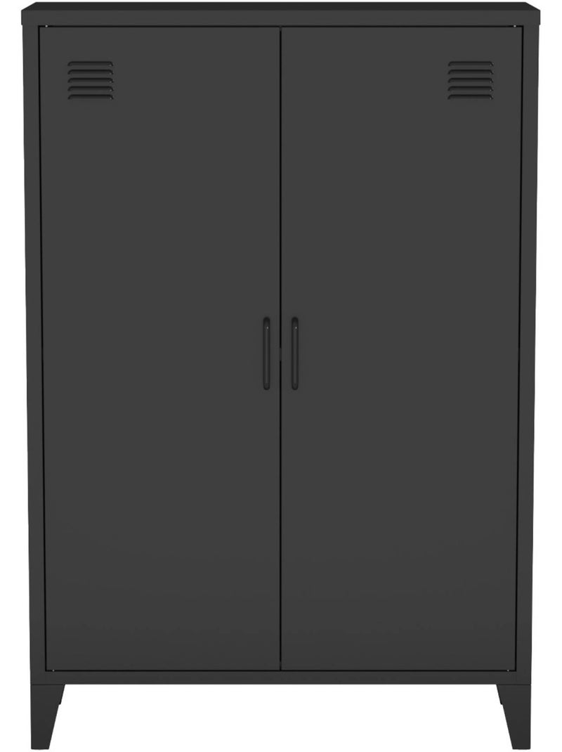 Commode/armoire métal 2 portes (lot de 2) Soho Noir - Kiabi