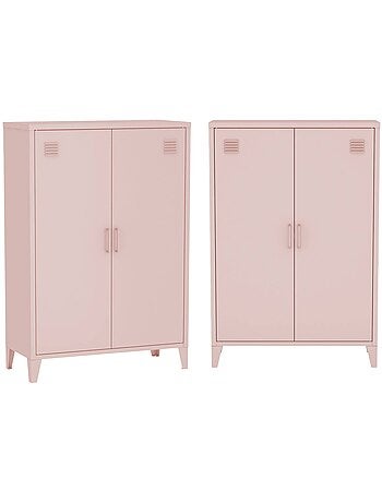 Commode/armoire métal 2 portes (lot de 2) soho
