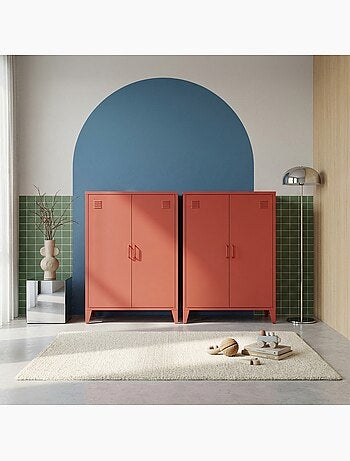 Commode/armoire métal 2 portes (lot de 2) soho
