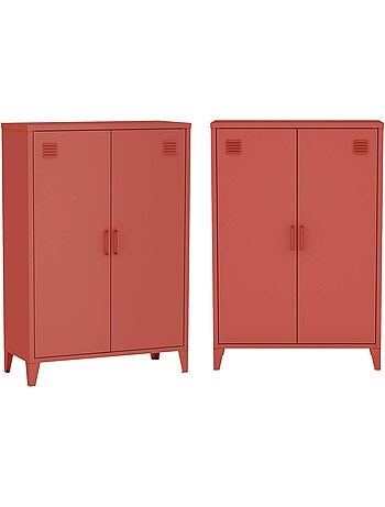 Commode/armoire métal 2 portes (lot de 2) soho