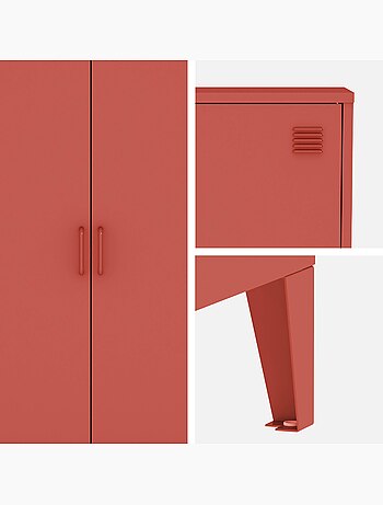Commode/armoire métal 2 portes (lot de 2) soho