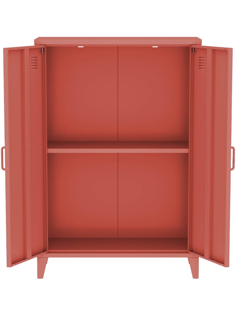 Commode/armoire métal 2 portes (lot de 2) soho Rouge brique - Kiabi