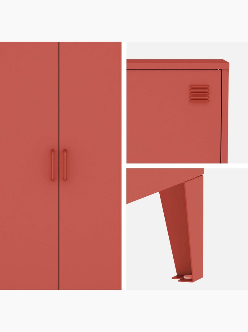 Commode/armoire métal 2 portes (lot de 2) soho Rouge brique - Kiabi