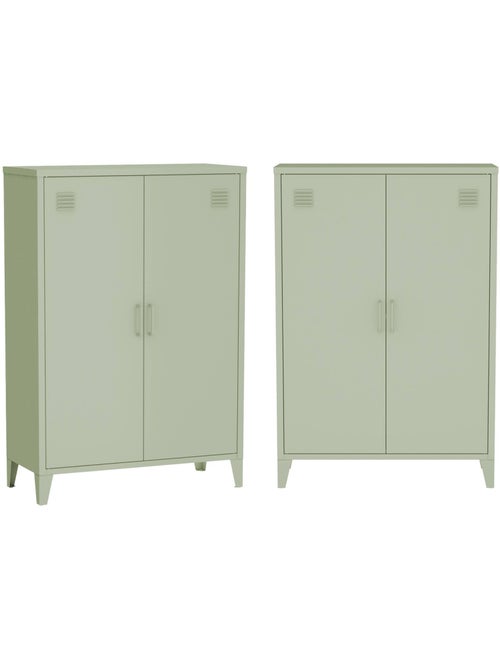 Commode/armoire métal 2 portes (lot de 2) Soho - Kiabi Commode/armoire métal 2 portes (lot de 2) Soho - Kiabi