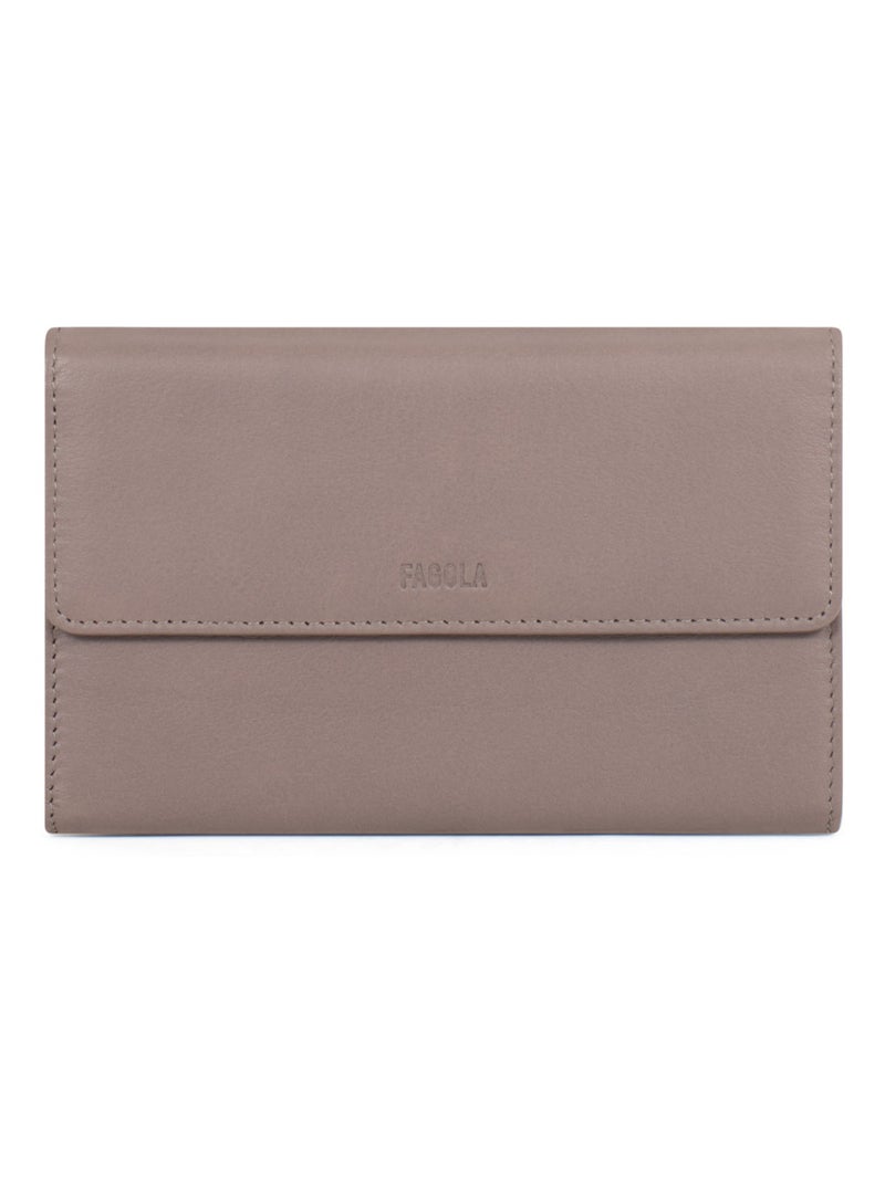 Compagnon de voyage - 2 volets - Stop RFID - Cuir Gris foncé - Kiabi