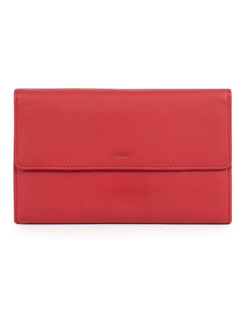 Compagnon de voyage - 2 volets - Stop RFID - Cuir Rouge foncé - Kiabi