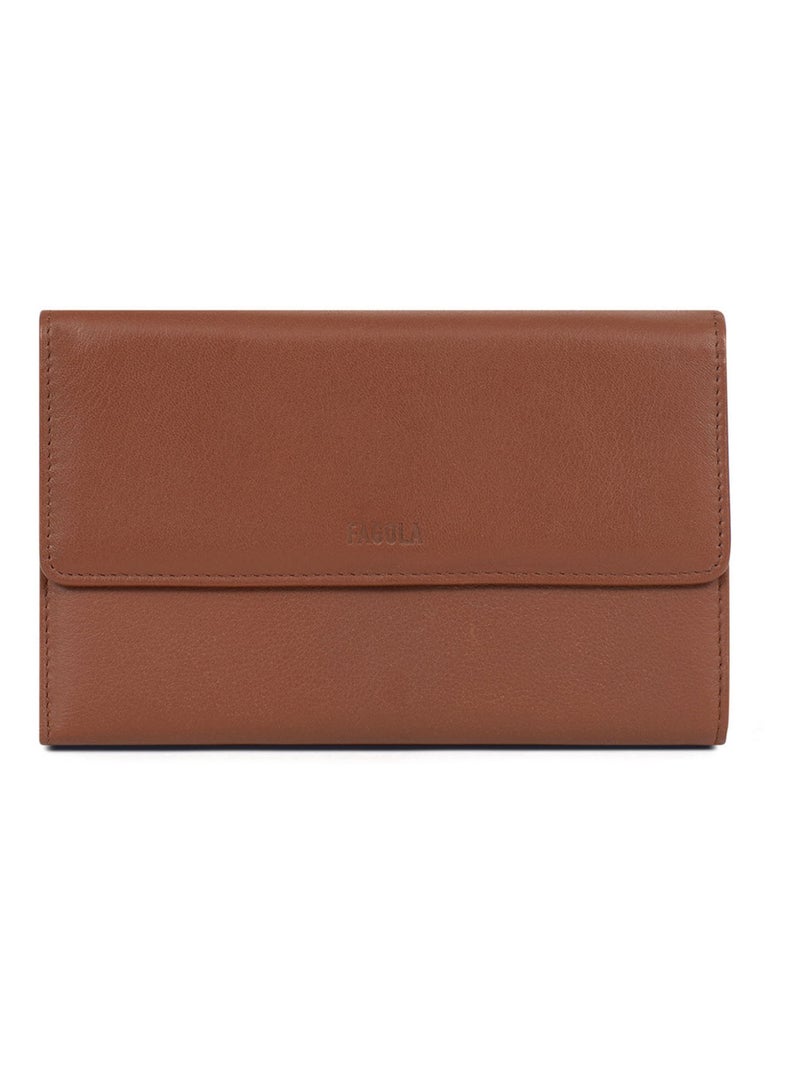 Compagnon de voyage - 2 volets - Stop RFID - Cuir Terracotta - Kiabi