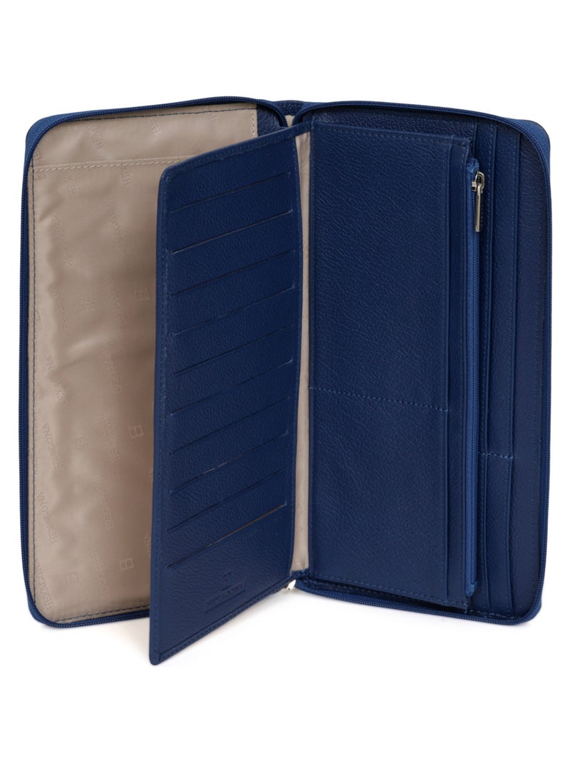 Compagnon de voyage  1 volet  Cuir CONFORT Bleu - Kiabi