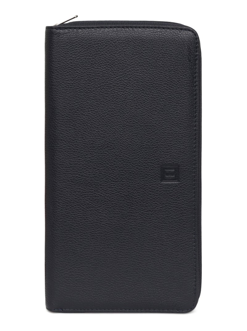 Compagnon de voyage  1 volet  Cuir CONFORT Bleu marine - Kiabi