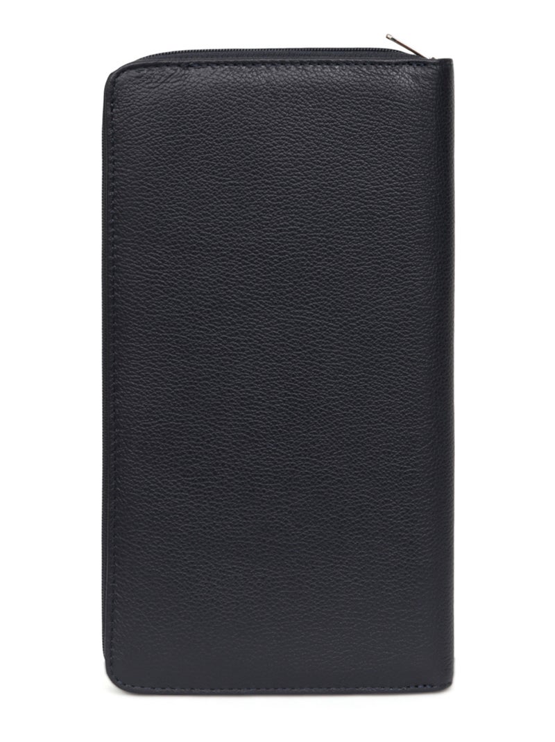 Compagnon de voyage  1 volet  Cuir CONFORT Bleu marine - Kiabi