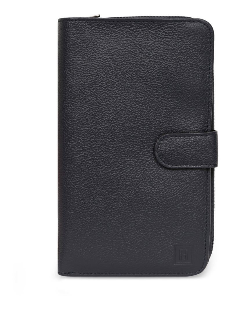 Compagnon de voyage  1 volet  Cuir CONFORT Bleu marine - Kiabi