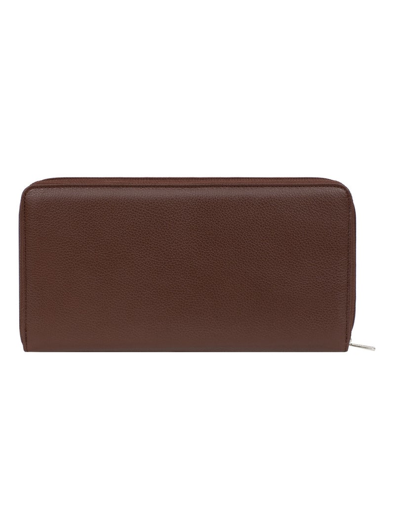 Compagnon de voyage  1 volet  cuir confort hexagona Marron chocolat - Kiabi