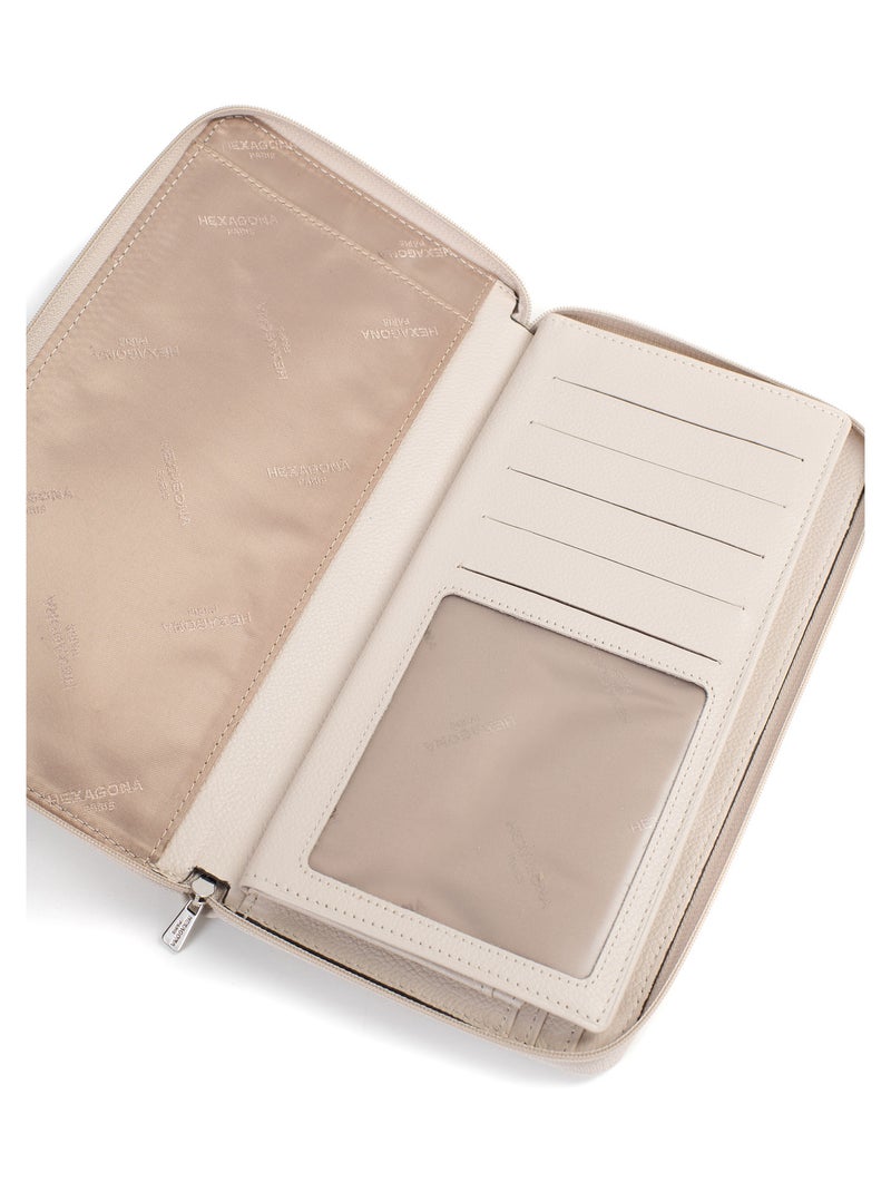 Compagnon de voyage  1 volet  Cuir CONFORT Ivoire - Kiabi