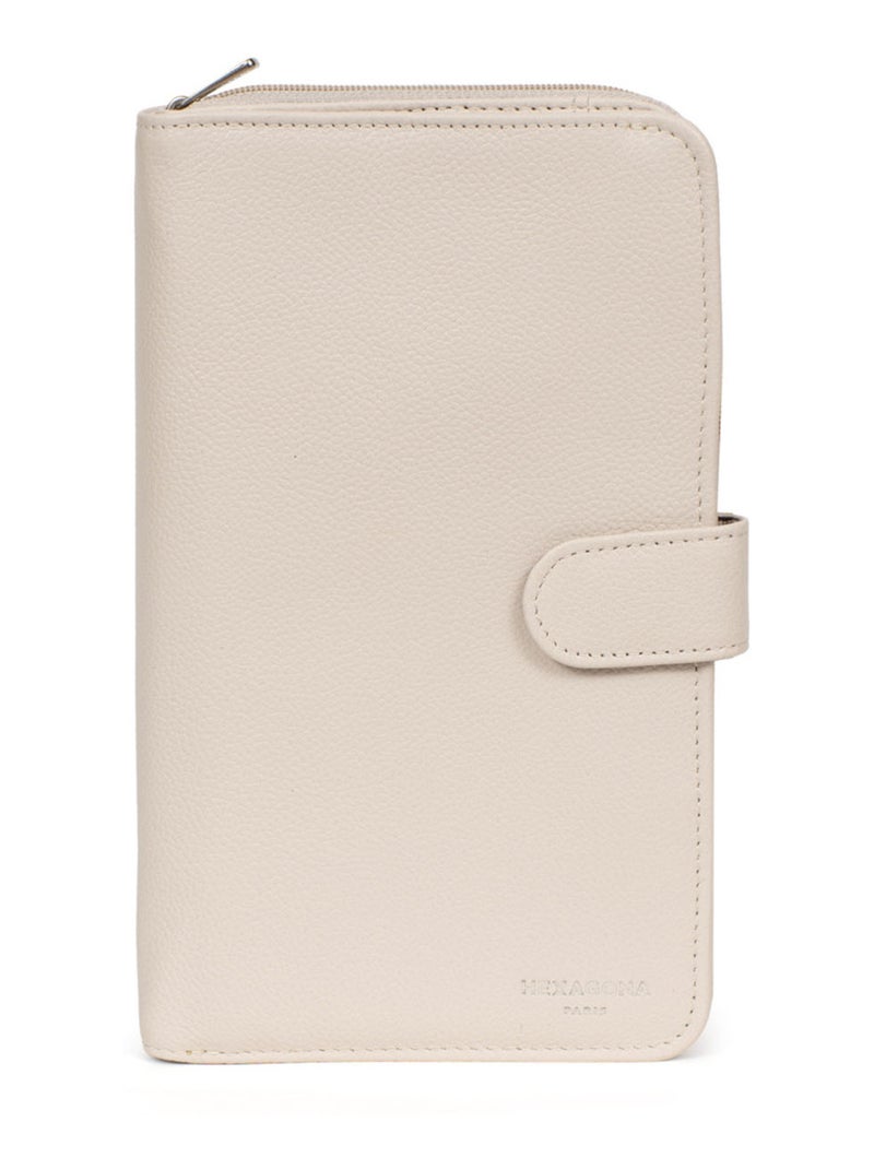 Compagnon de voyage  1 volet  Cuir CONFORT Ivoire - Kiabi