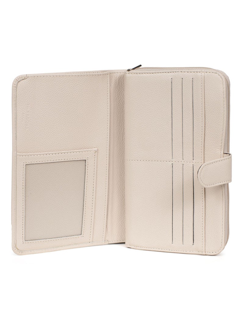 Compagnon de voyage  1 volet  Cuir CONFORT Ivoire - Kiabi