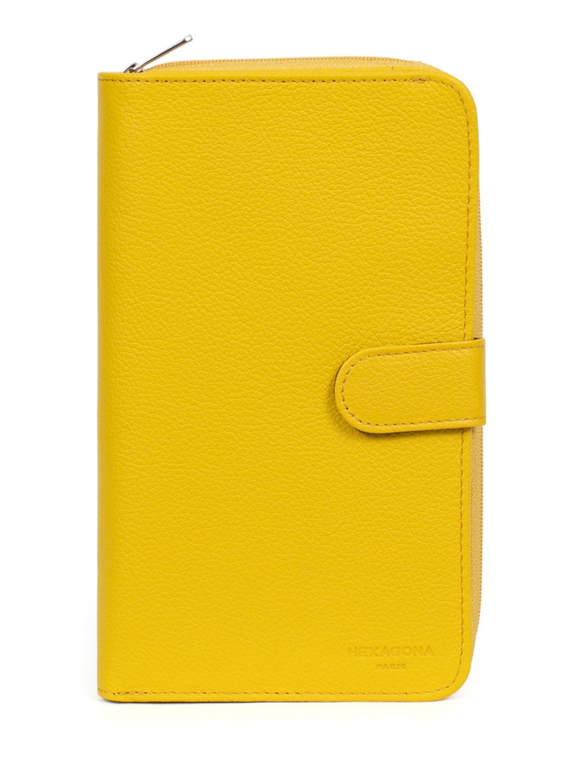 Compagnon de voyage  1 volet  Cuir CONFORT Jaune - Kiabi