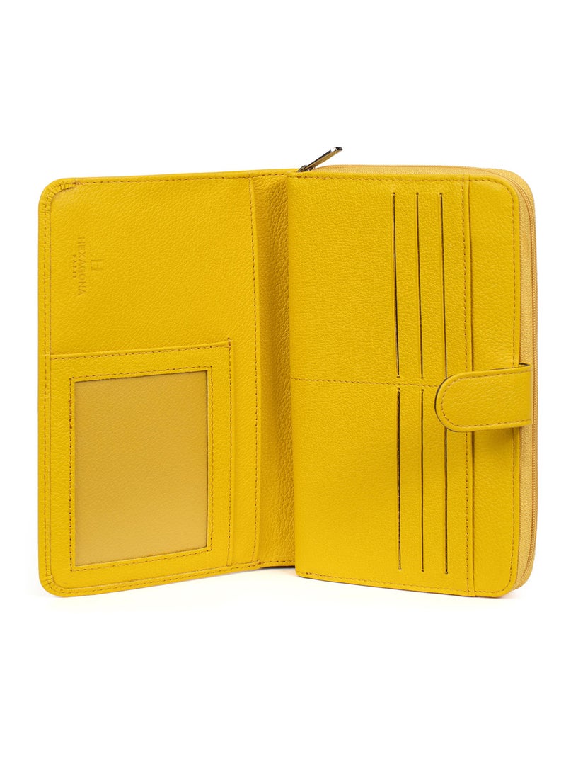 Compagnon de voyage  1 volet  Cuir CONFORT Jaune - Kiabi