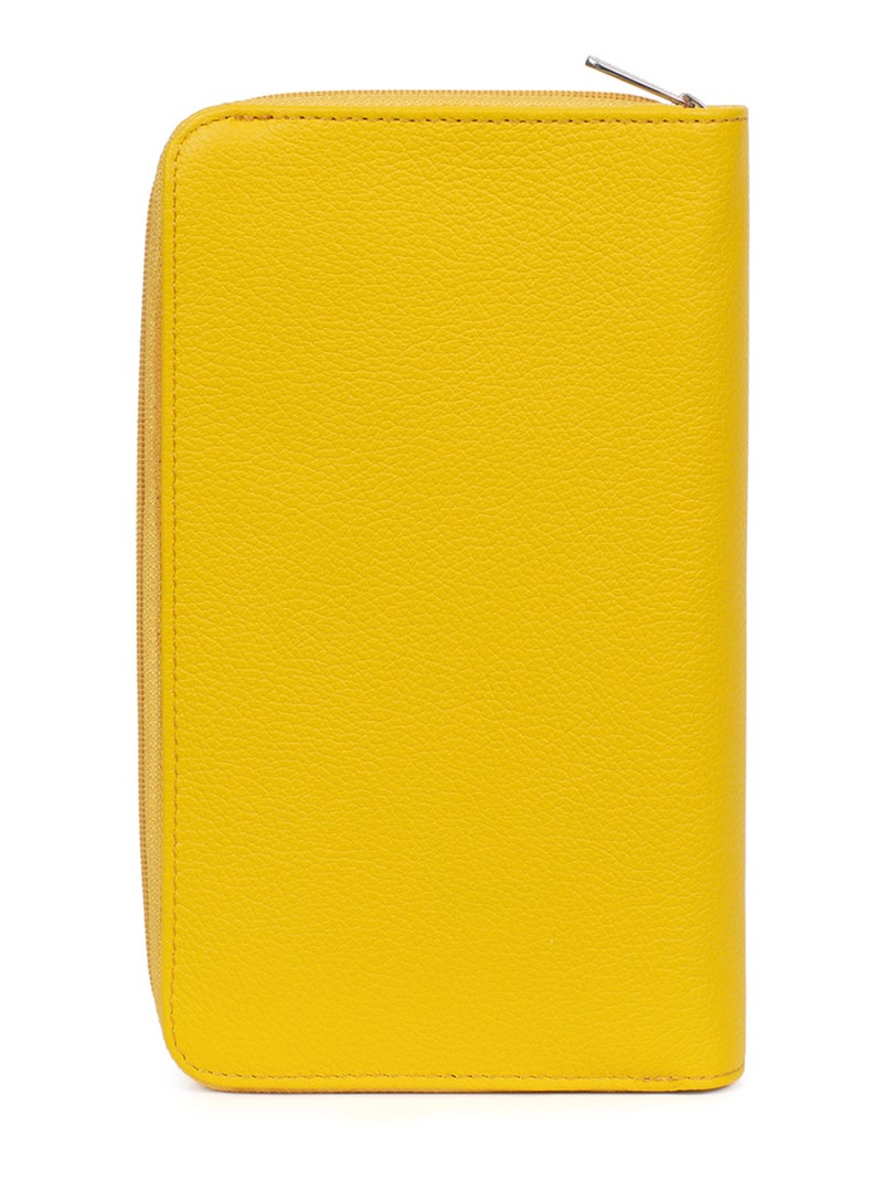 Compagnon de voyage  1 volet  Cuir CONFORT Jaune - Kiabi