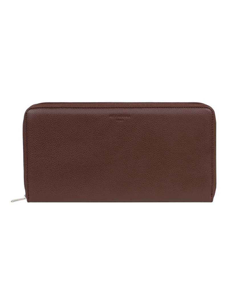 Compagnon de voyage  1 volet  Cuir CONFORT Marron chocolat - Kiabi