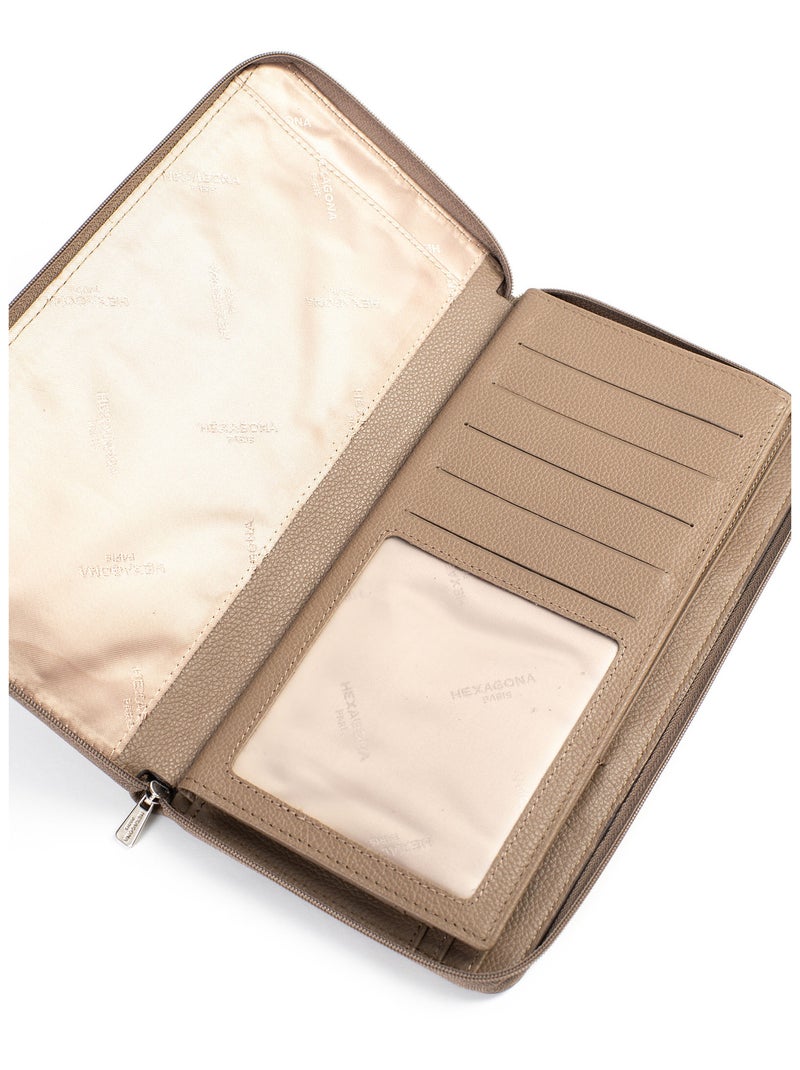 Compagnon de voyage  1 volet  Cuir CONFORT Marron glacé - Kiabi