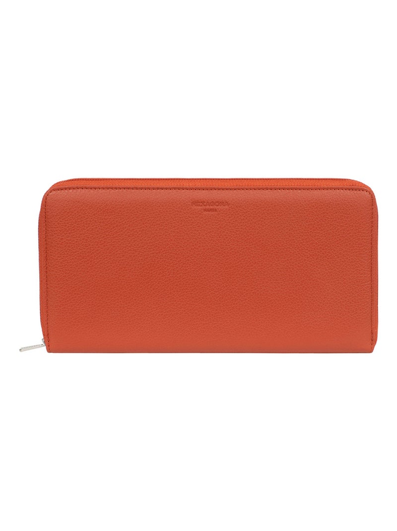 Compagnon de voyage  1 volet  Cuir CONFORT Orange - Kiabi