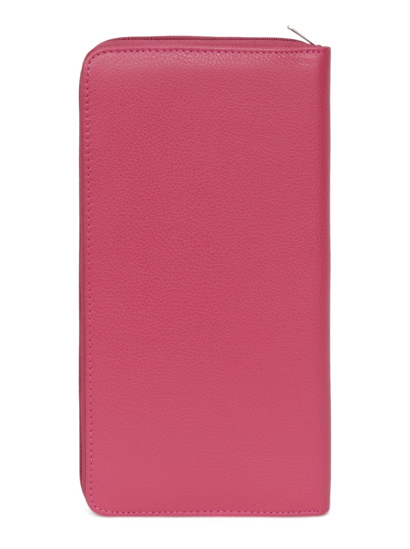 Compagnon de voyage  1 volet  Cuir CONFORT Rose fushia - Kiabi