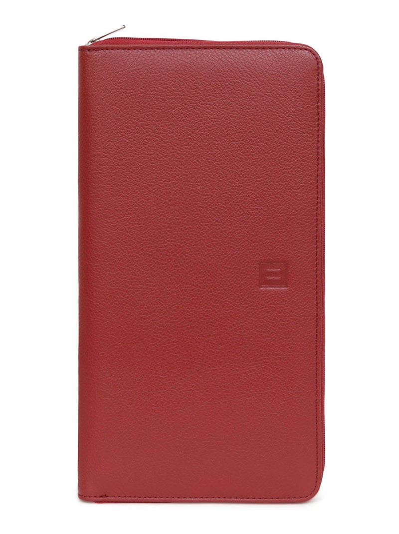 Compagnon de voyage  1 volet  Cuir CONFORT Rouge foncé - Kiabi