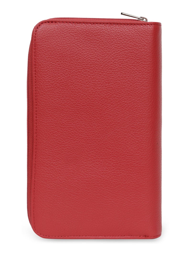 Compagnon de voyage  1 volet  Cuir CONFORT Rouge foncé - Kiabi