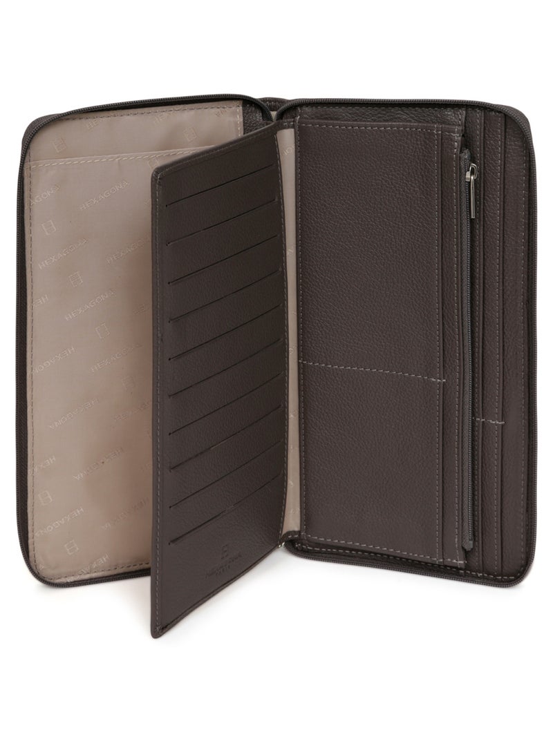 Compagnon de voyage  1 volet  Cuir CONFORT Taupe - Kiabi