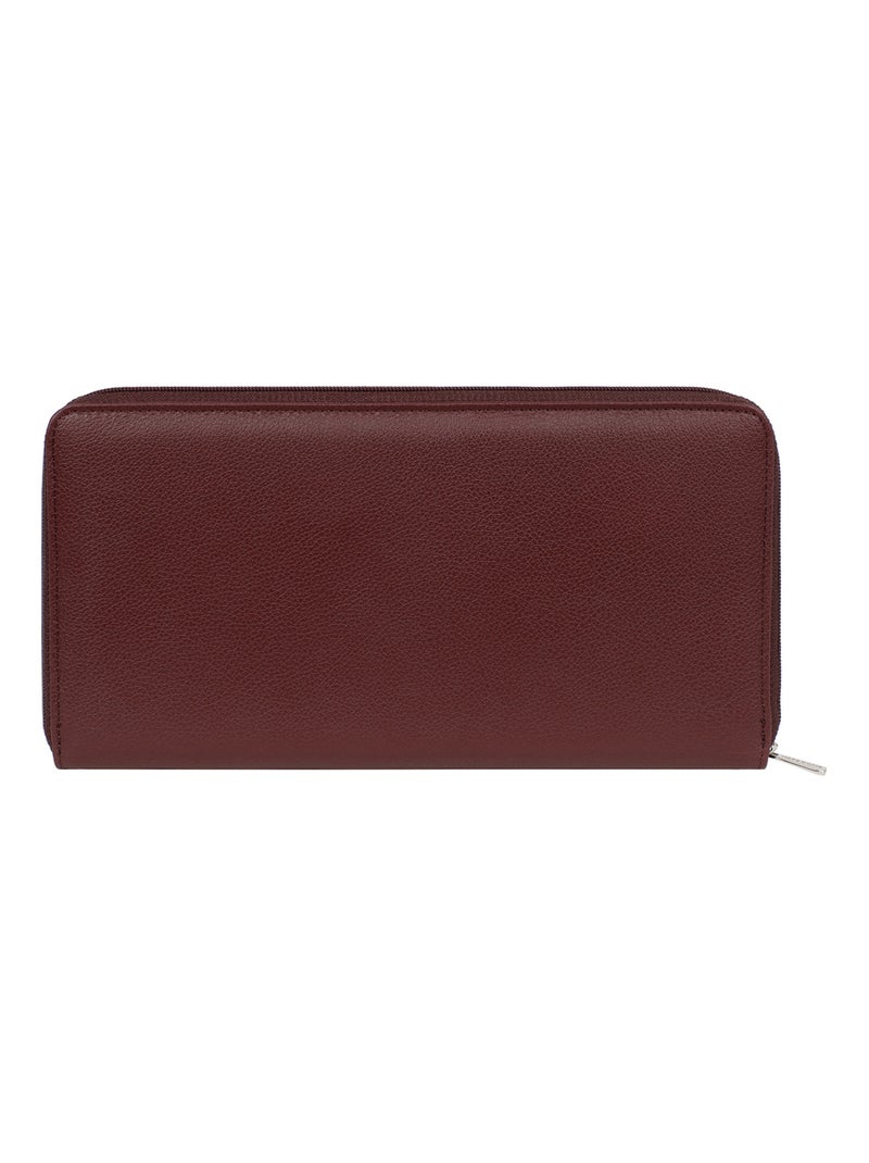Compagnon de voyage  1 volet  Cuir CONFORT Violet prune - Kiabi