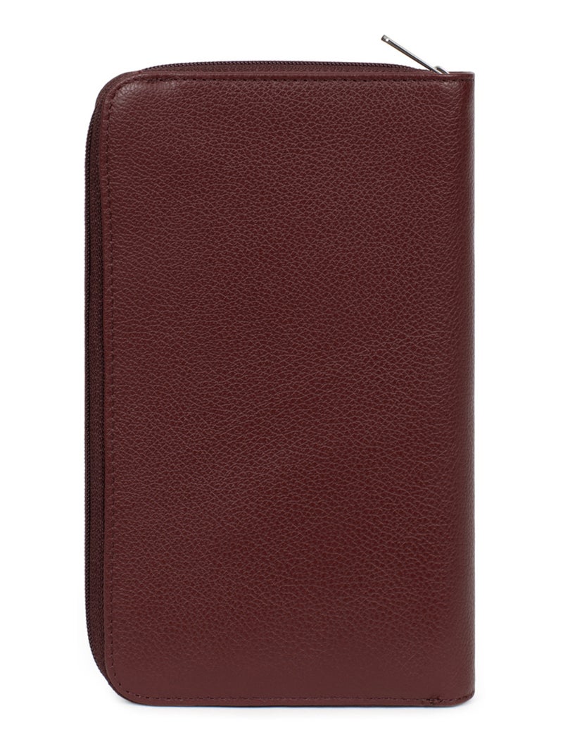 Compagnon de voyage  1 volet  Cuir CONFORT Violet prune - Kiabi