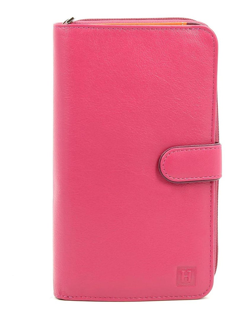 Compagnon de voyage  1 volet  Cuir MULTICO Rose fushia - Kiabi