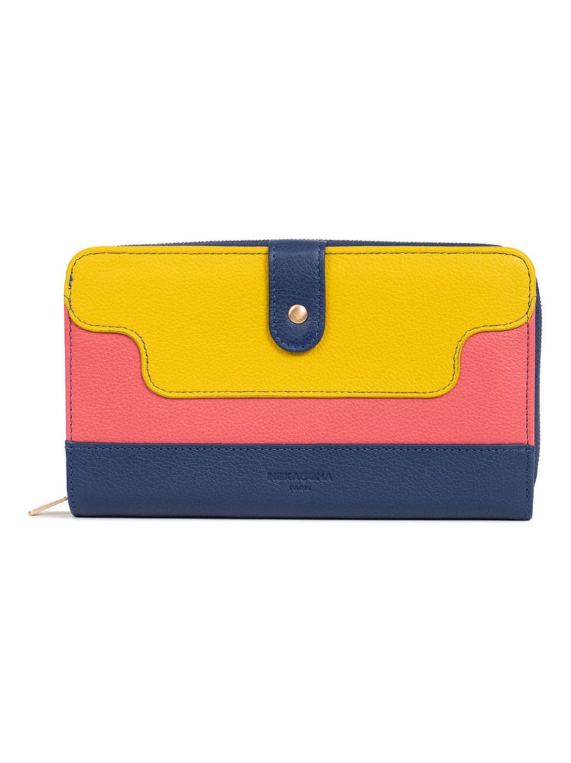 Compagnon de voyage  1 volet  Stop RFID  Cuir BAHIA Jaune - Kiabi