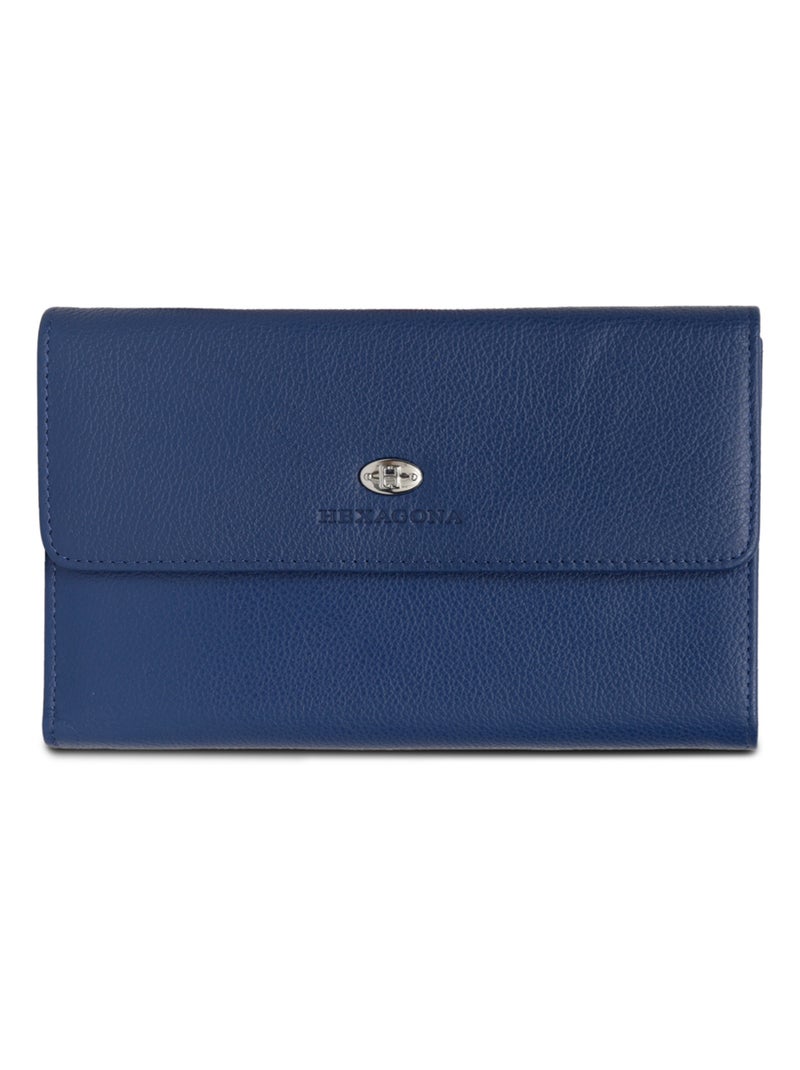 Compagnon de voyage  2 volets  Cuir CONFORT Bleu - Kiabi