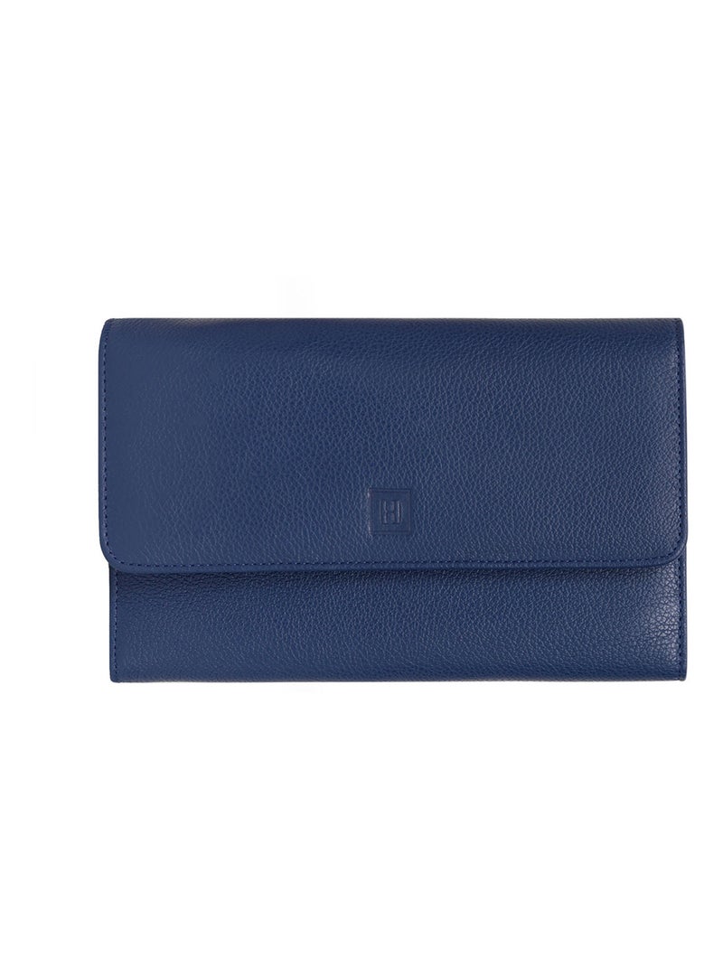 Compagnon de voyage  2 volets  Cuir CONFORT Bleu - Kiabi
