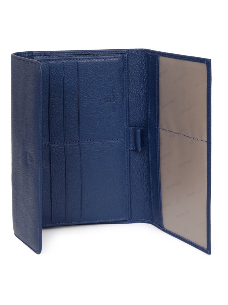 Compagnon de voyage  2 volets  Cuir CONFORT Bleu - Kiabi