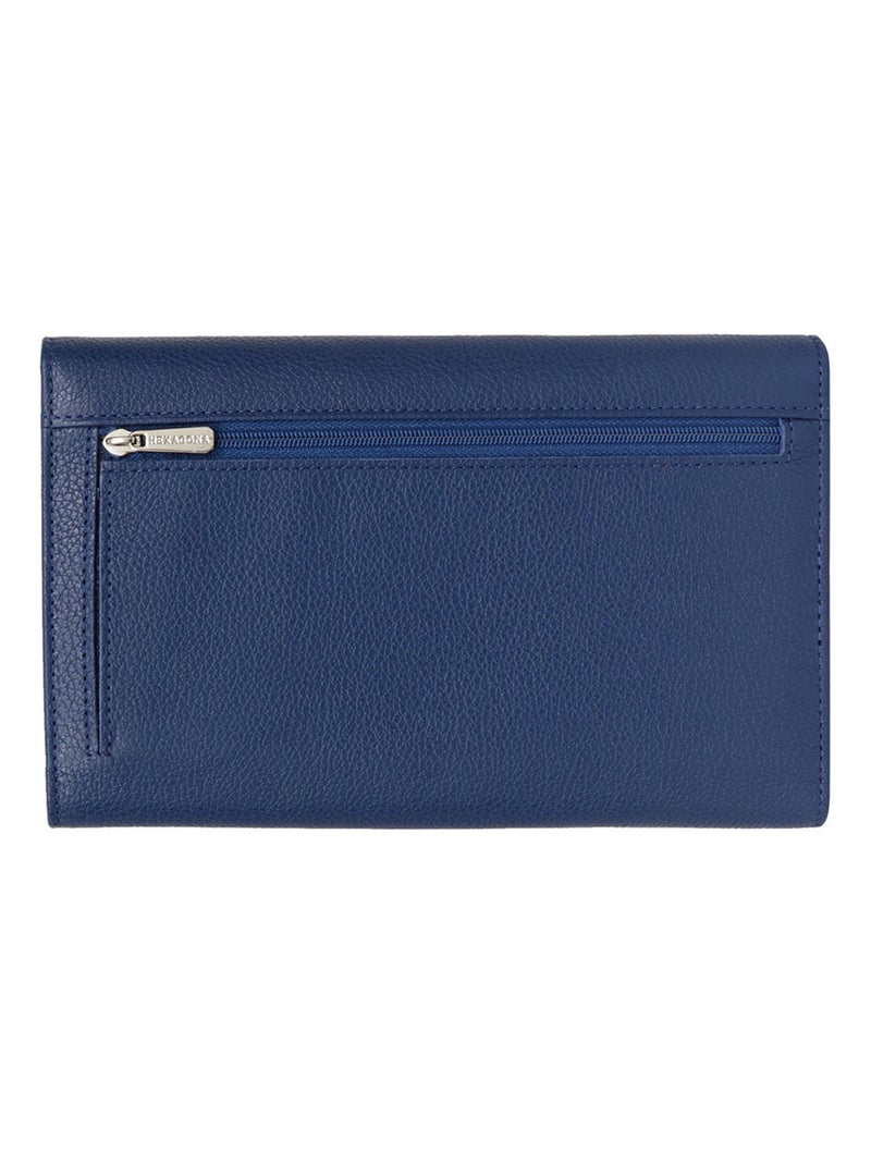 Compagnon de voyage  2 volets  Cuir CONFORT Bleu - Kiabi