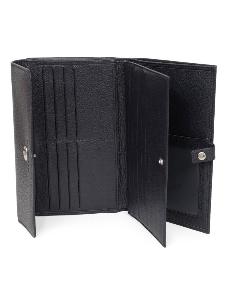 Compagnon de voyage  2 volets  cuir confort hexagona Bleu marine - Kiabi