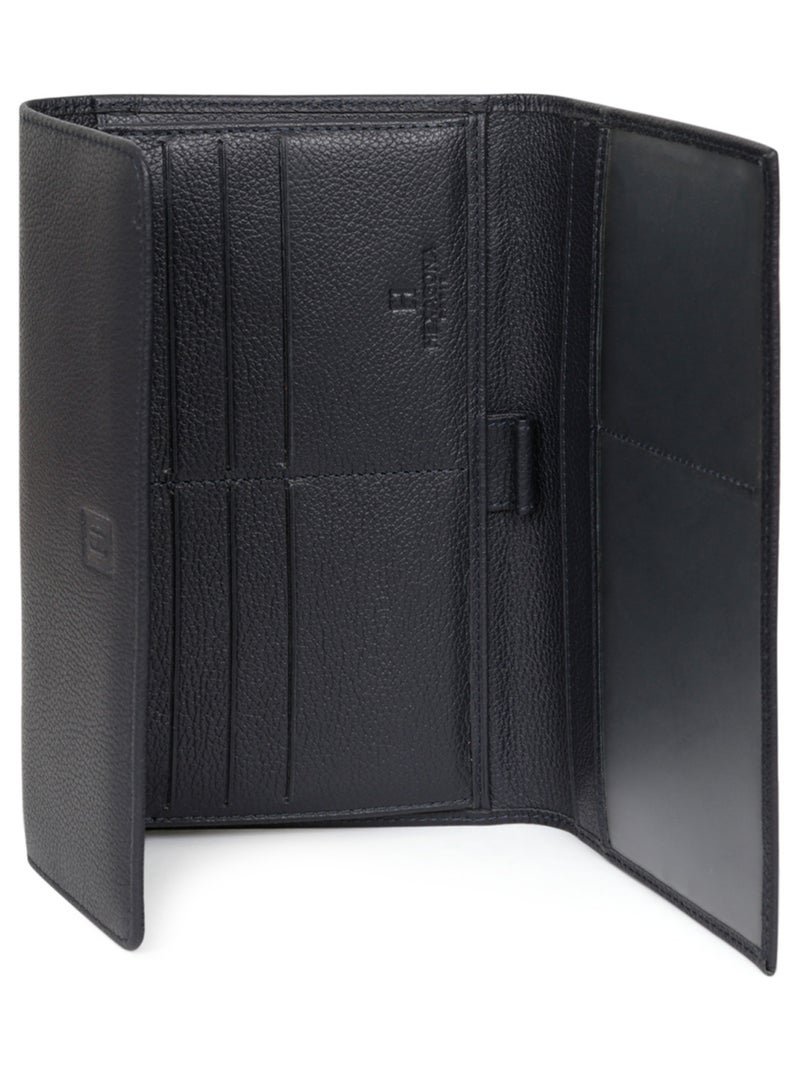 Compagnon de voyage  2 volets  cuir confort hexagona Bleu marine - Kiabi