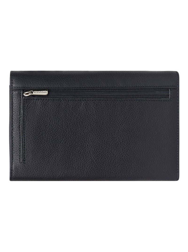 Compagnon de voyage  2 volets  cuir confort hexagona Bleu marine - Kiabi
