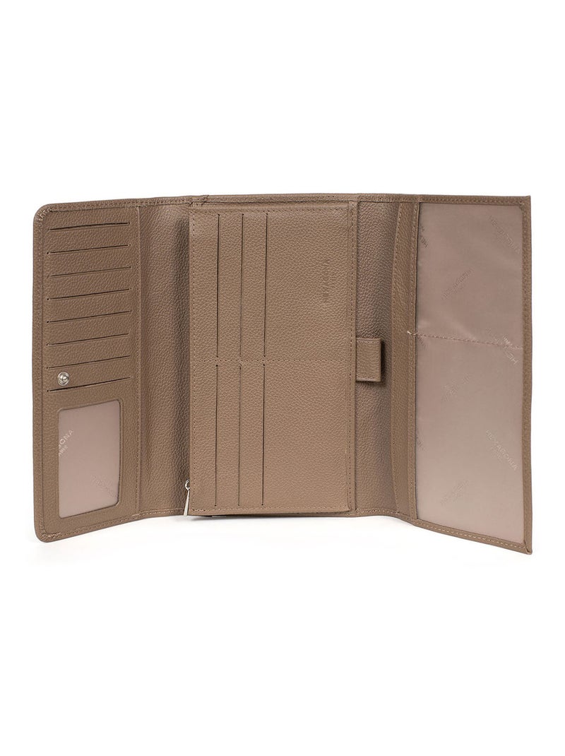 Compagnon de voyage  2 volets  cuir confort hexagona Marron glacé - Kiabi