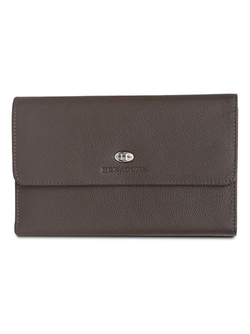 Compagnon de voyage  2 volets  cuir confort hexagona - Kiabi